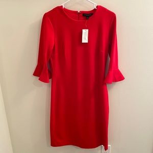 NWT Banana Republic Red Ponte Dress, size 6 Tall. Hits a little above knee.